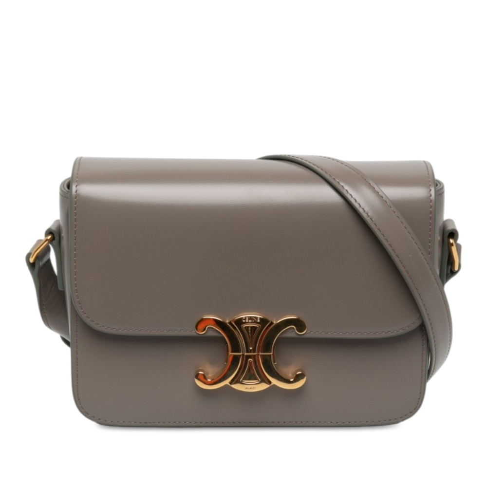 Pre-Loved Celine Teen Shiny Calfskin Triomphe Crossbody
